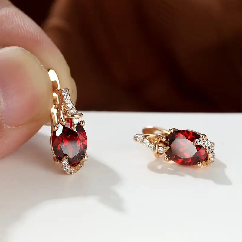 Crimson | Twilight Drop Gold Earrings
