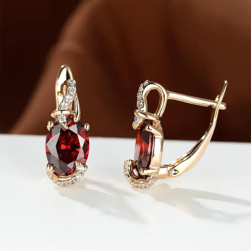 Crimson | Twilight Drop Gold Earrings