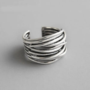Aria™ | Adjustable Silver Layer Ring