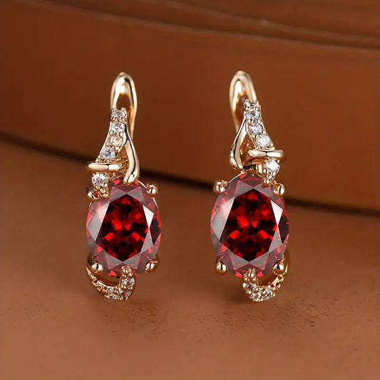 Crimson | Twilight Drop Gold Earrings