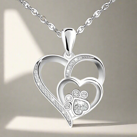 Inolt™ | Paw & Heart Necklace in Silver